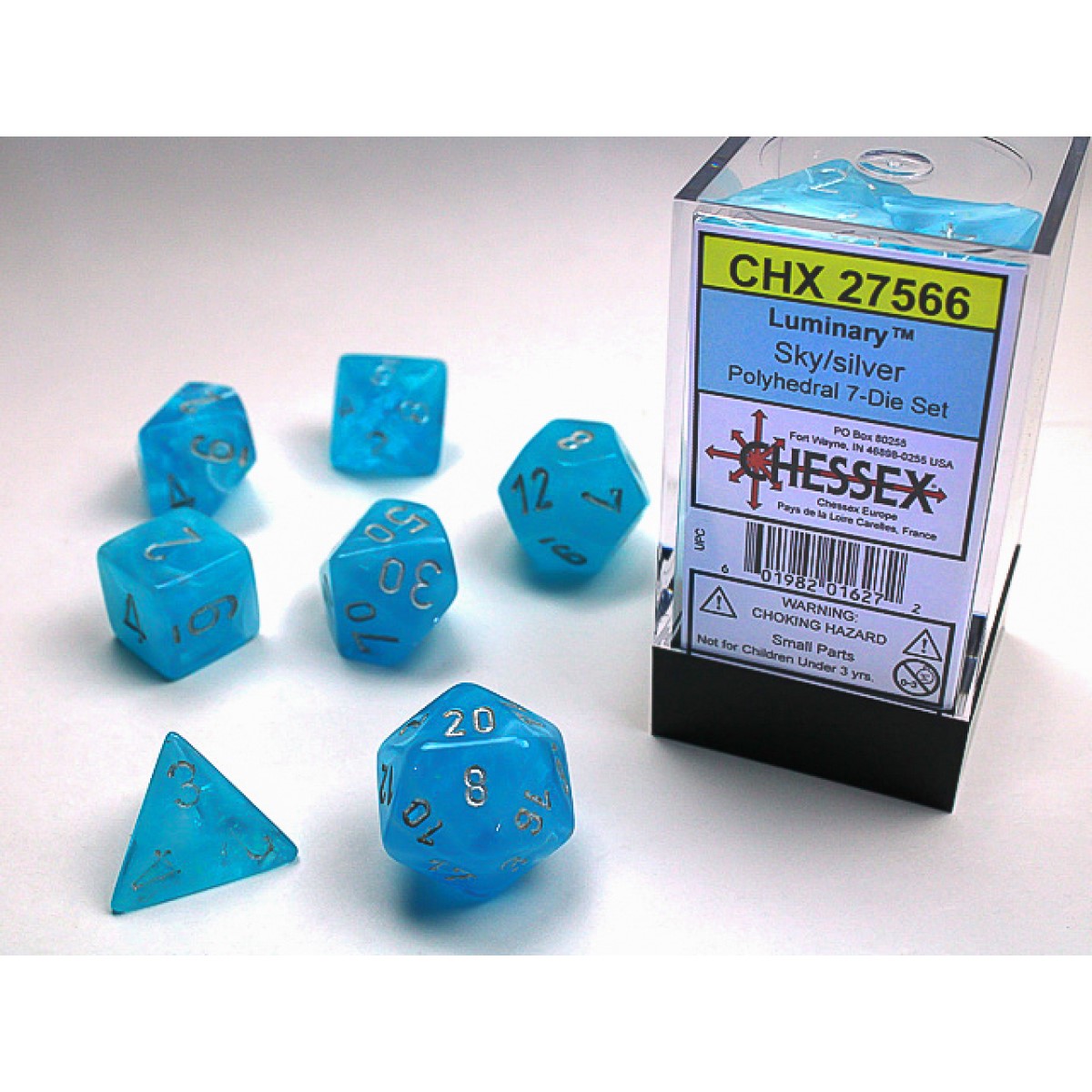 Chessex - Luminary Sky w/silver Signature Polyhedral