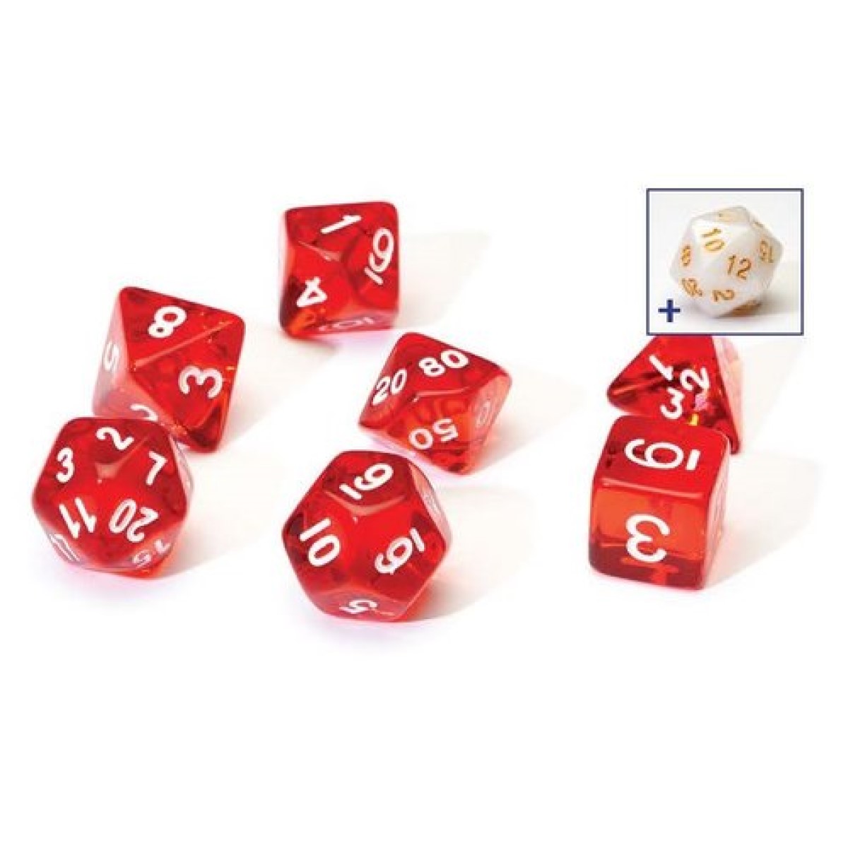 Sirius Dice Set - Translucent Red Resin