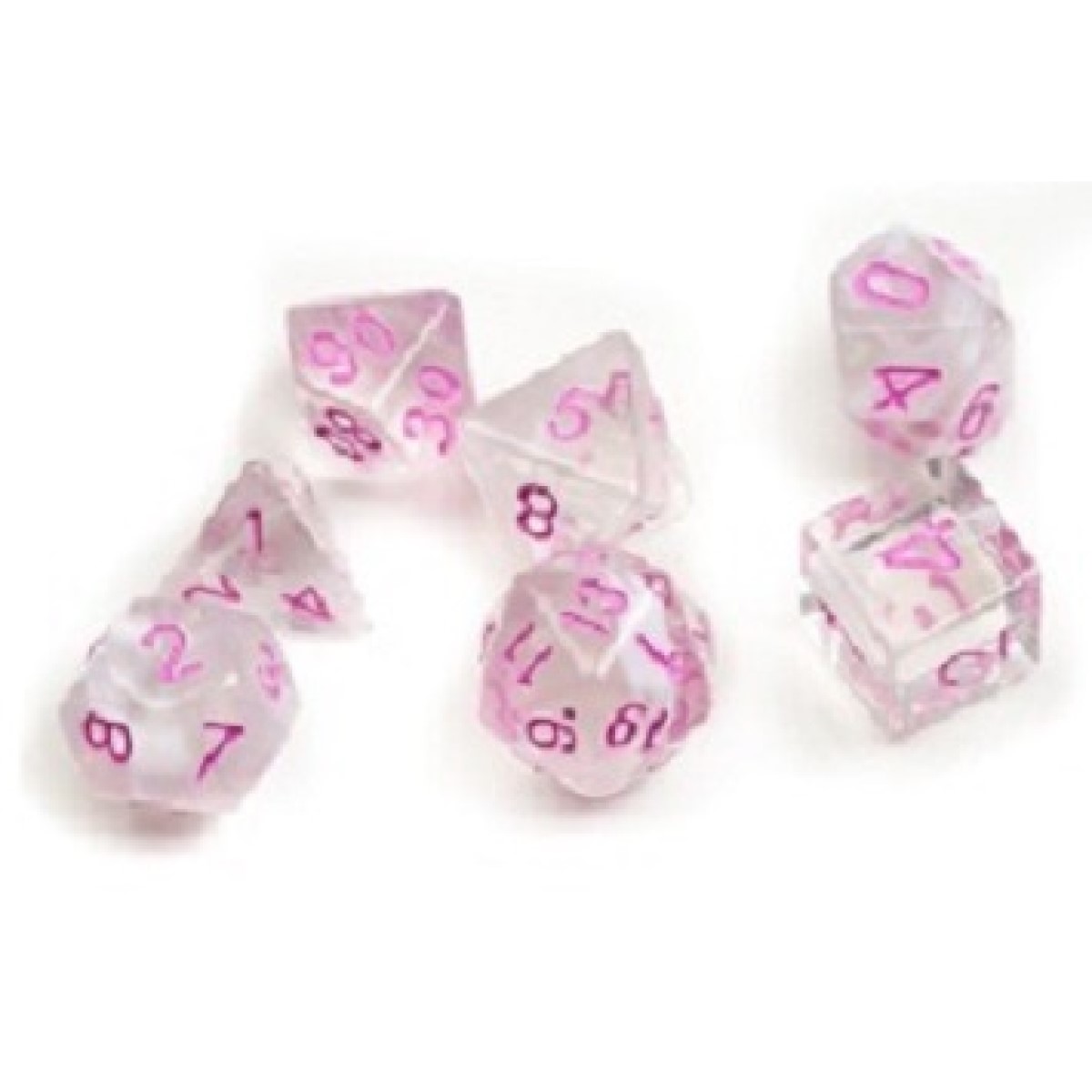 Sirius Dice Set - White cloud + Pink Ink