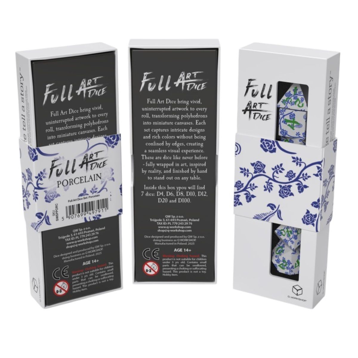 QW – Full Art Dice Set: Porcelain