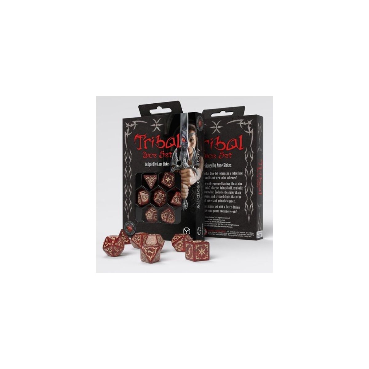 QW – Tribal Dice Set: Shimmering Red & Beige