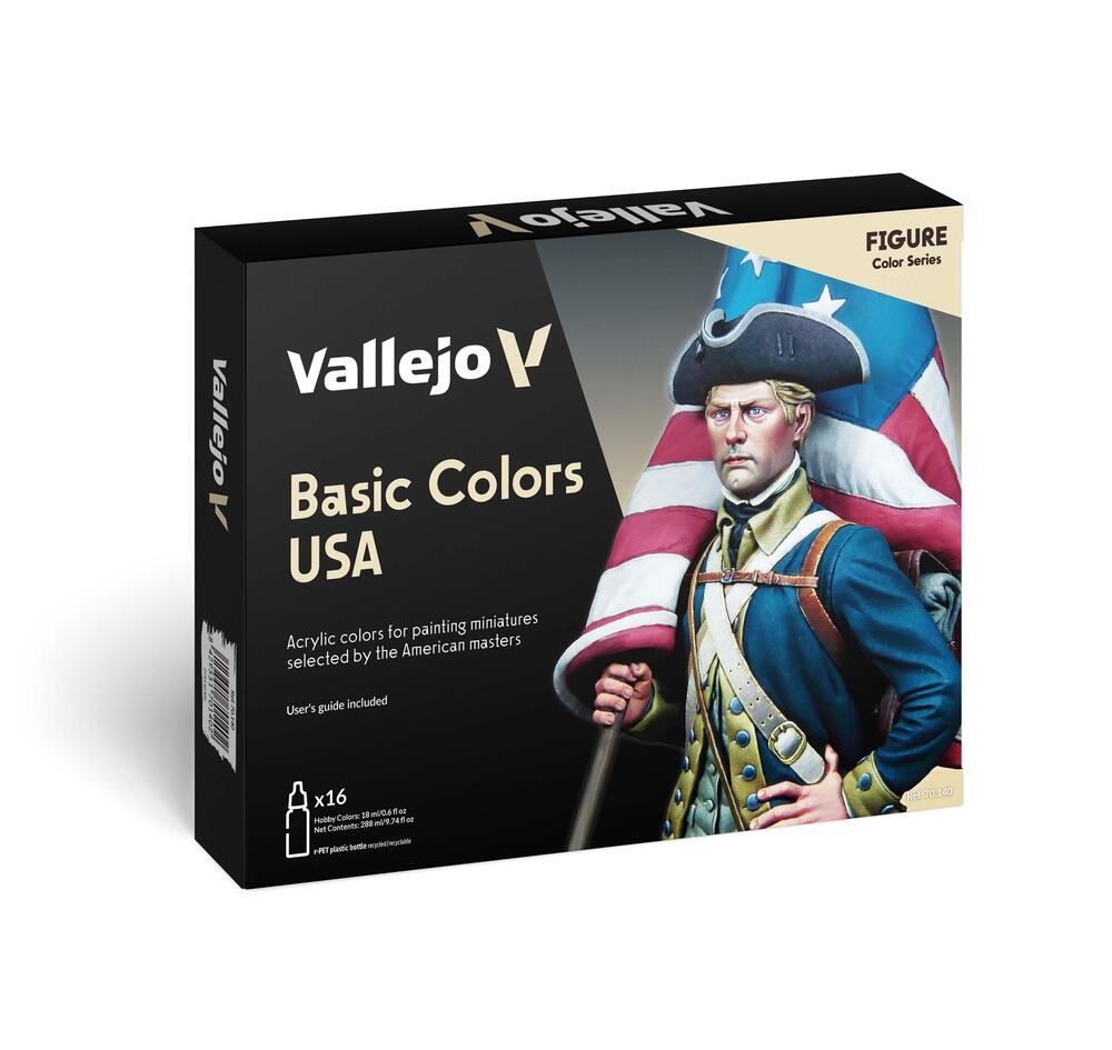 Vallejo - Basic Colors USA - Figure / 16 Colors set