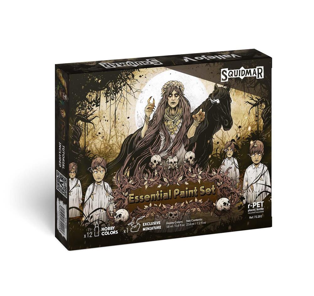 Vallejo - Game Color - 12 Colors + figure - Essential Paint Set by Squidmar Miniatures