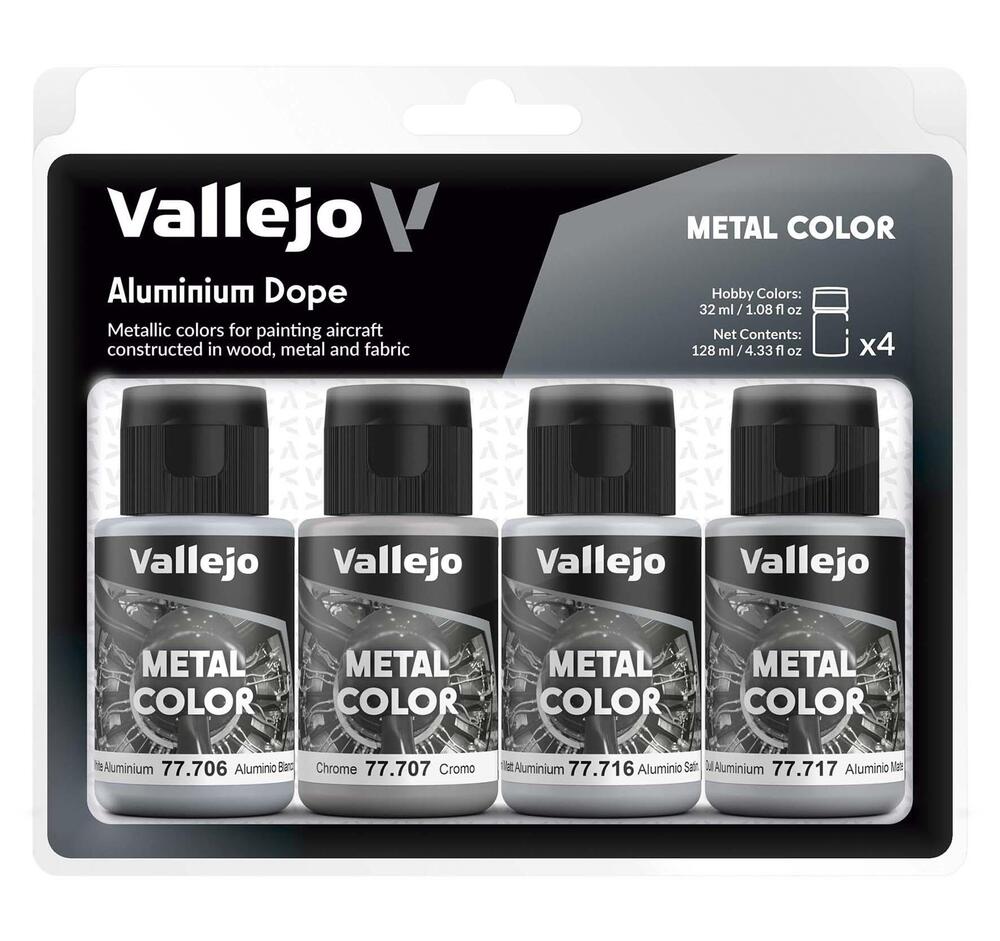 Vallejo - Metal Color - Aluminium Dope 4 Color Acrylic Paint Set