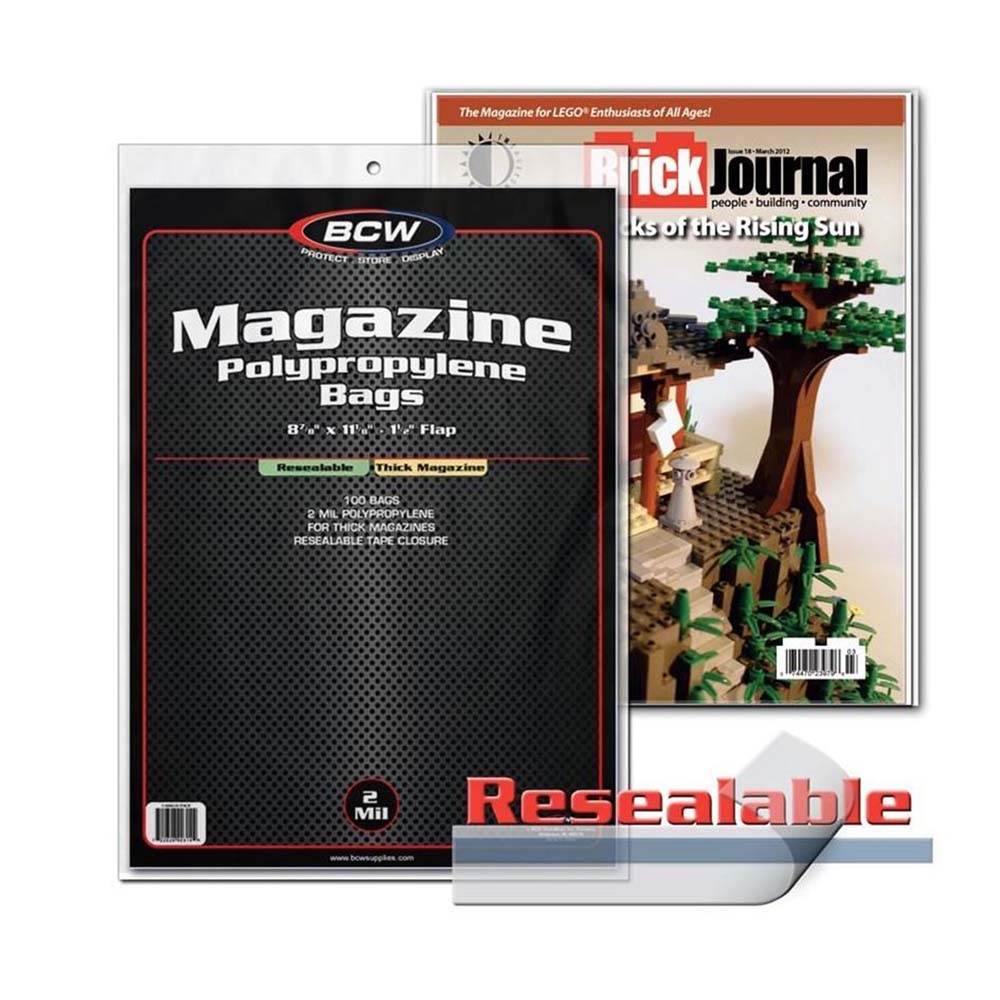 BCW Resealable Magazine Bags - Thick
