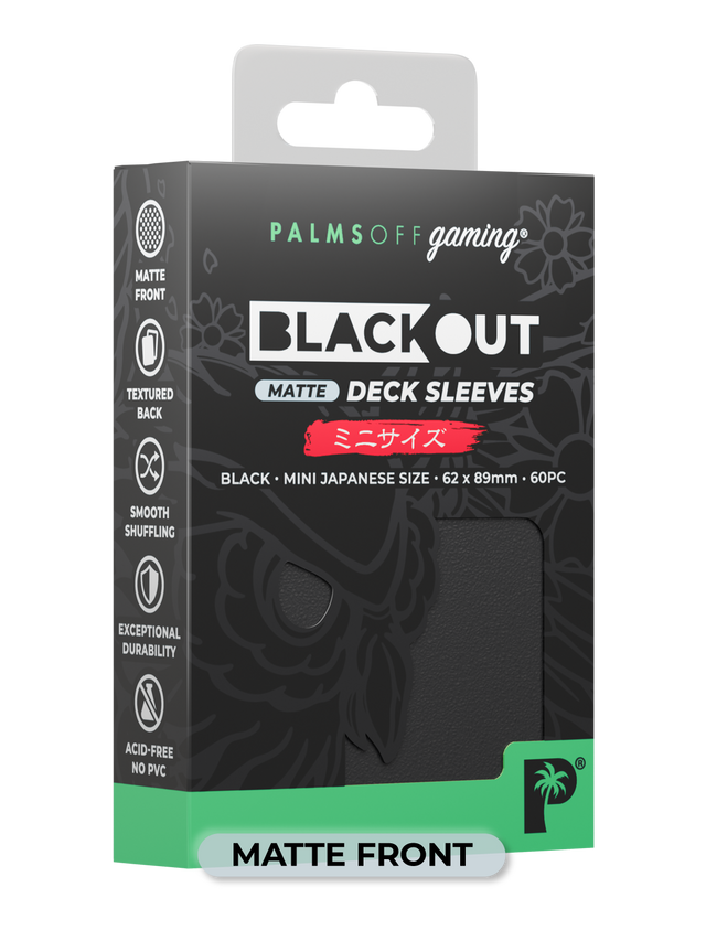 Palms Off Blackout Deck Sleeves (60) Black Matte – Japanese Size