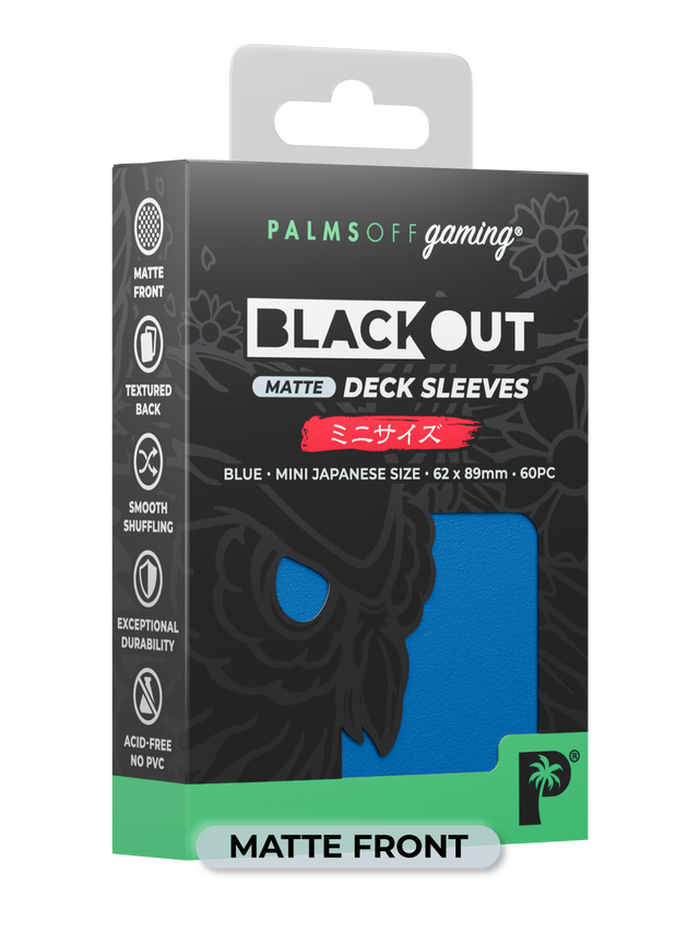 Palms Off Blackout Deck Sleeves (60) Blue Matte – Japanese Size