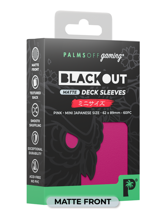 Palms Off Blackout Deck Sleeves (60) Pink Matte – Japanese Size