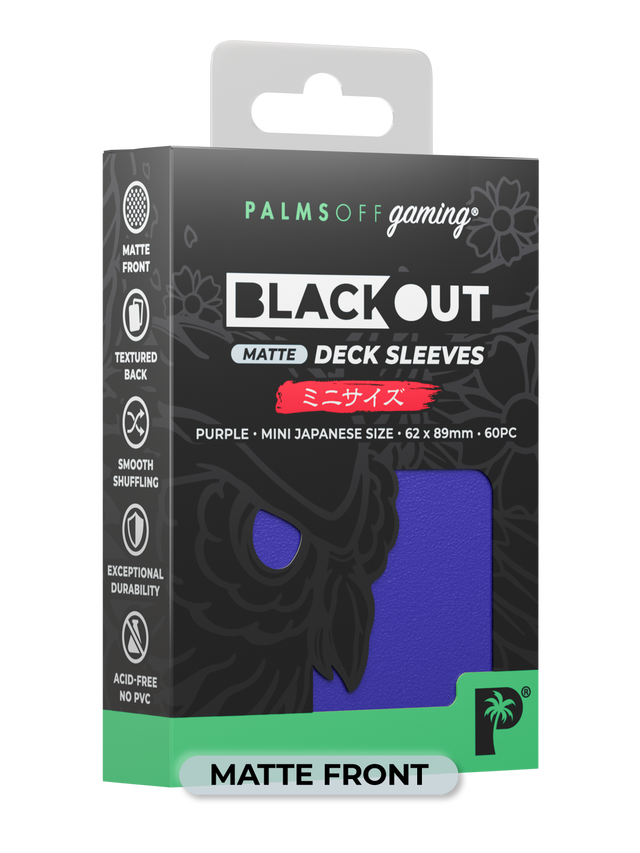 Palms Off Blackout Deck Sleeves (60) Purple Matte – Japanese Size