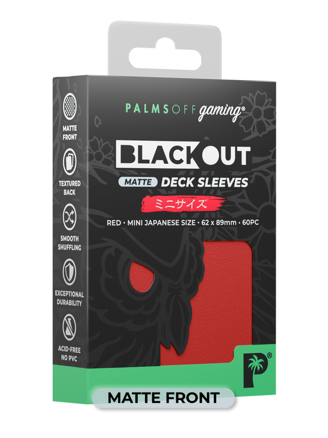 Palms Off Blackout Deck Sleeves (60) Red Matte – Japanese Size