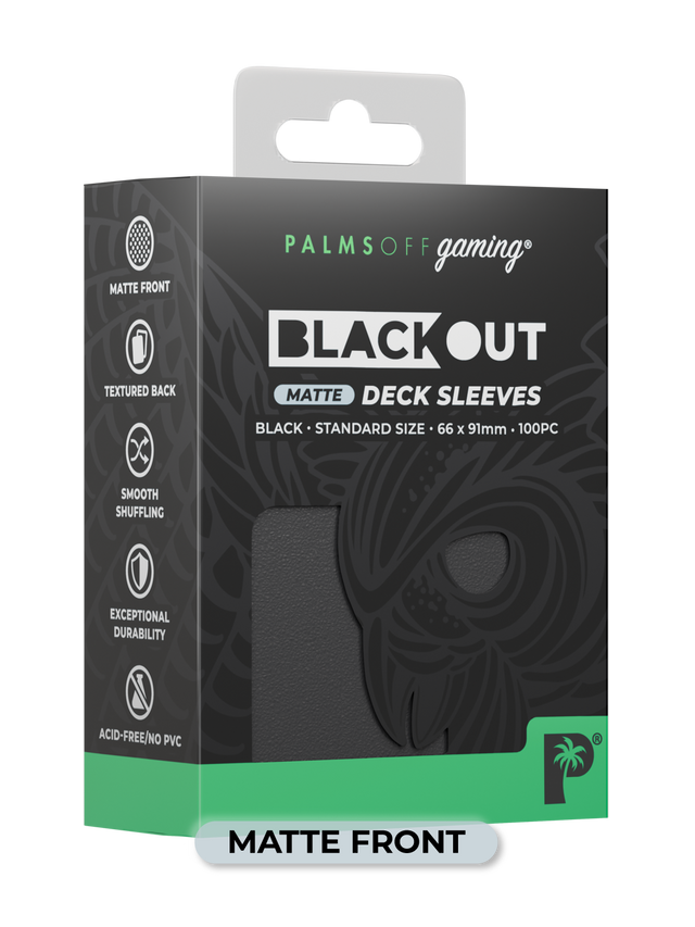Palms Off Blackout Deck Sleeves (100) Black Matte