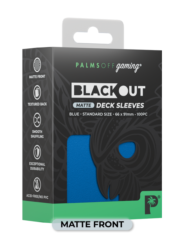 Palms Off Blackout Deck Sleeves (100) Blue Matte