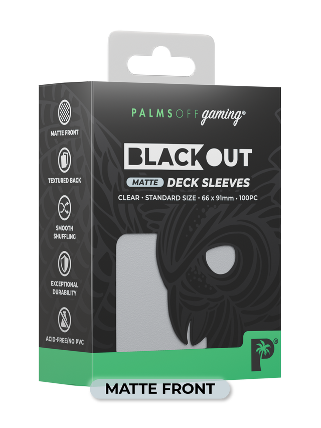 Palms Off Blackout Deck Sleeves (100) Clear Matte