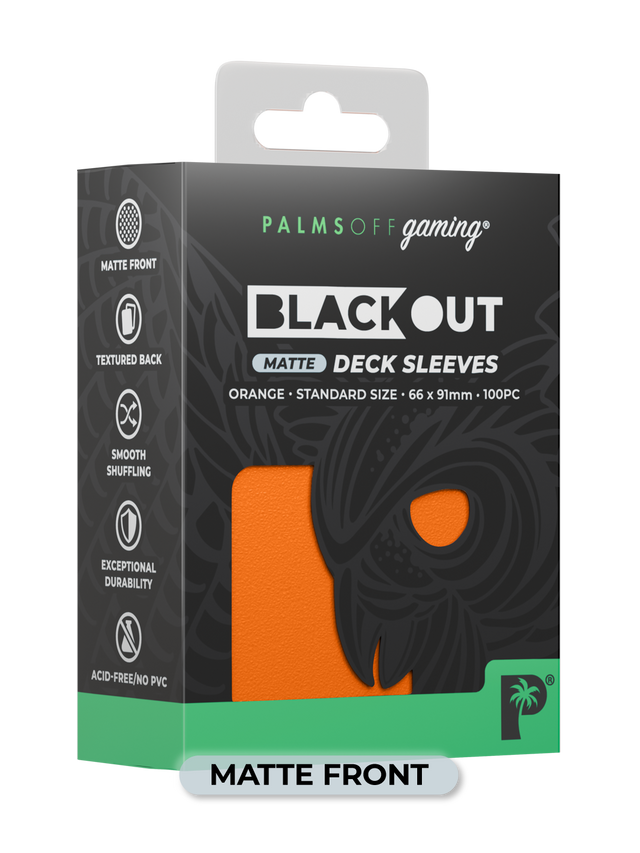 Palms Off Blackout Deck Sleeves (100) Orange Matte