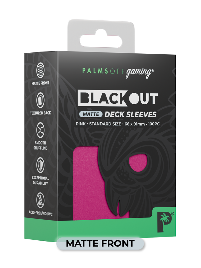 Palms Off Blackout Deck Sleeves (100) Pink Matte