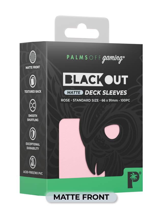 Palms Off Blackout Deck Sleeves (100) Rose Matte