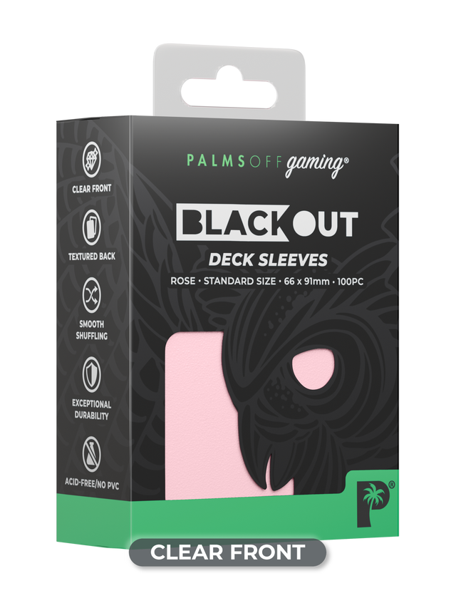 Palms Off Blackout Deck Sleeves (100) Rose