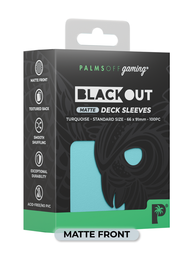 Palms Off Blackout Deck Sleeves (100) Turquoise Matte