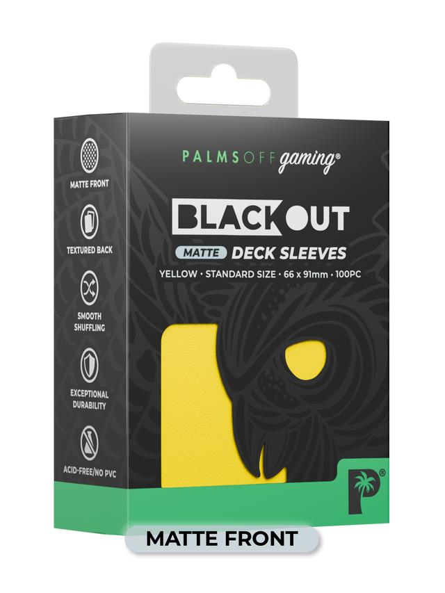 Palms Off Blackout Deck Sleeves (100) Yellow Matte