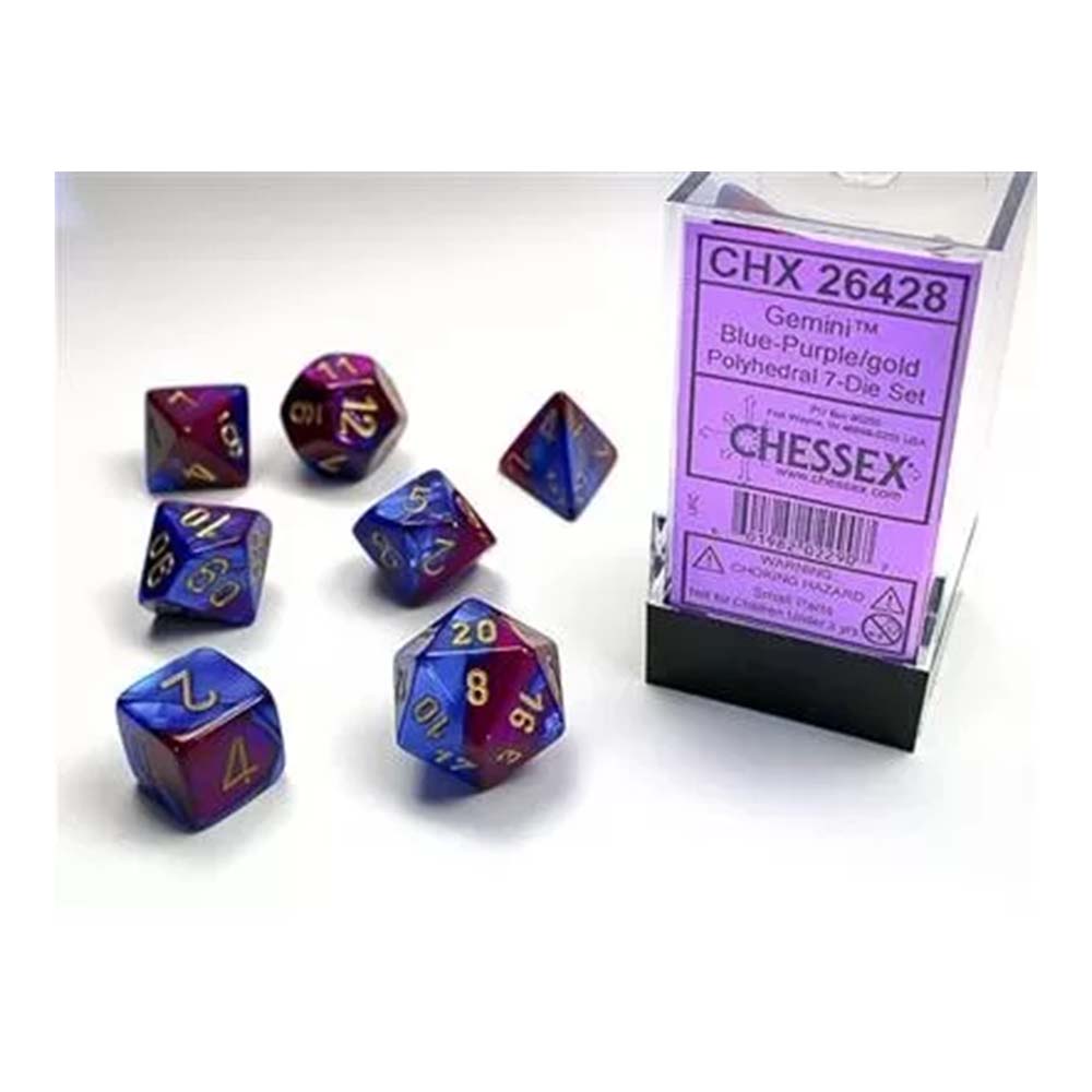 Chessex - Gemini Blue-Purple/Gold 7-Die Set