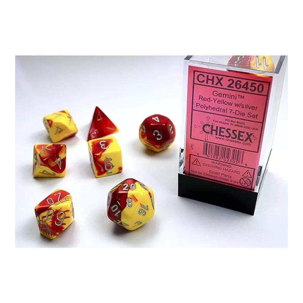 Chessex - Gemini Polyhedral Dice Set Red Yellow