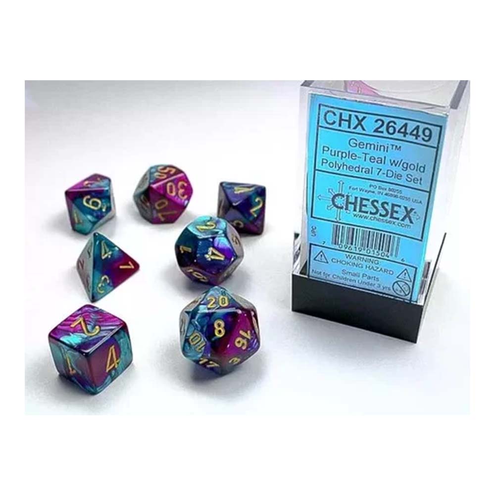 Chessex - Gemini Purple-Teal w/Gold Classic Polyhedral
