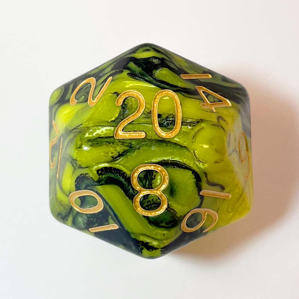 MDG - Mega Acrylic d20: Combo Attack Black/Yellow