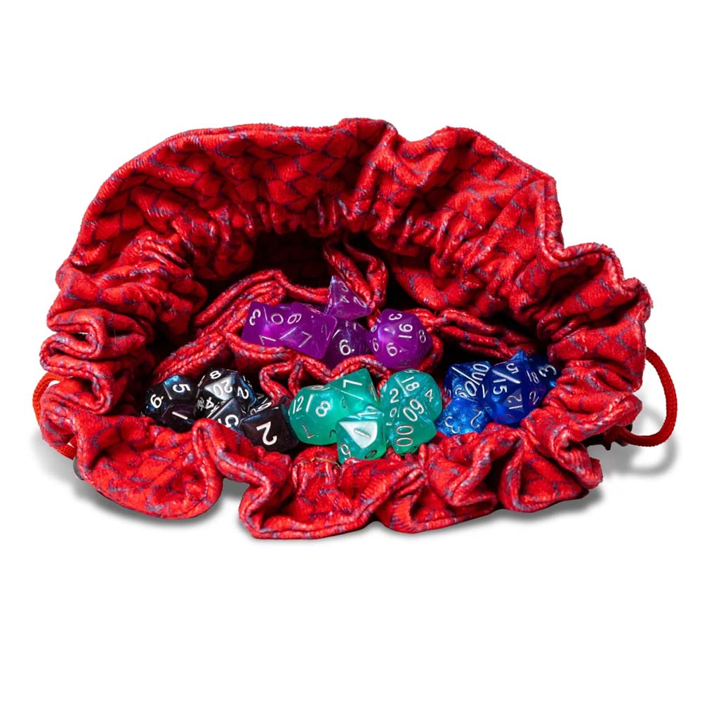 MDG - Dragon Storm Velvet Compartment Dice Bag: Red - Image 3