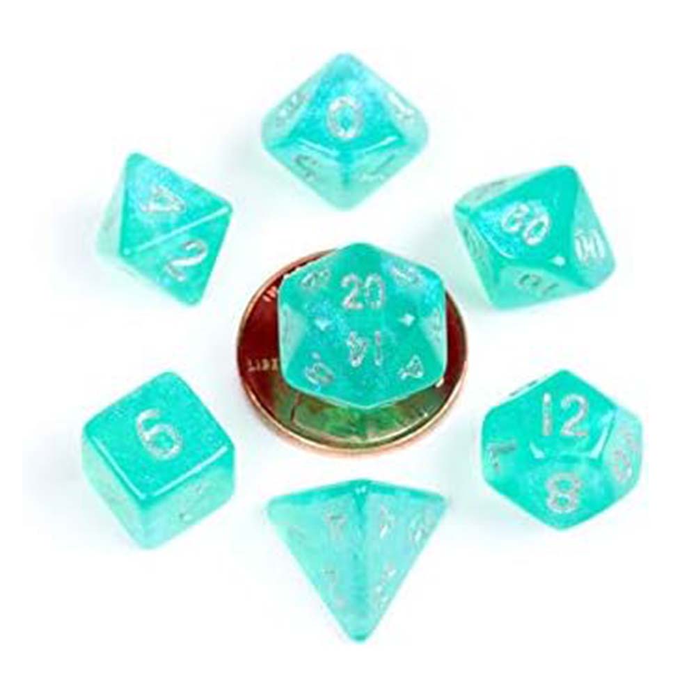 MDG - Acrylic Dice: Stardust Turquoise Poly Set