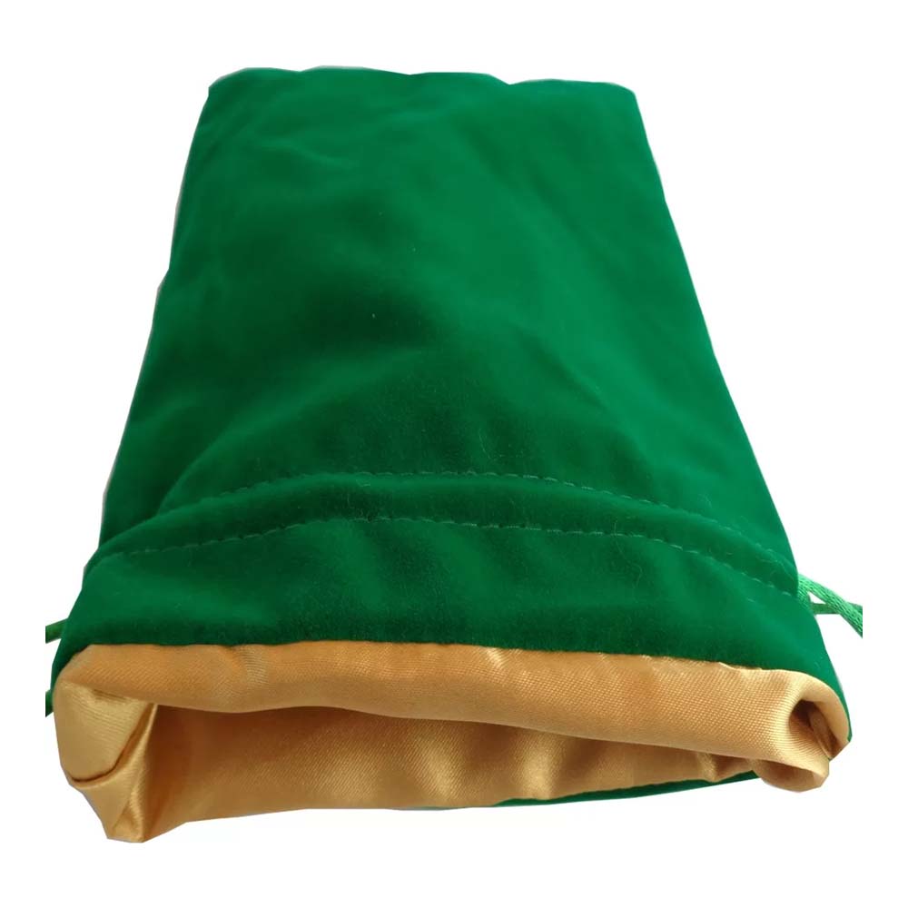 MDG - Dice Bag Large Green Velvet with Gold Satin