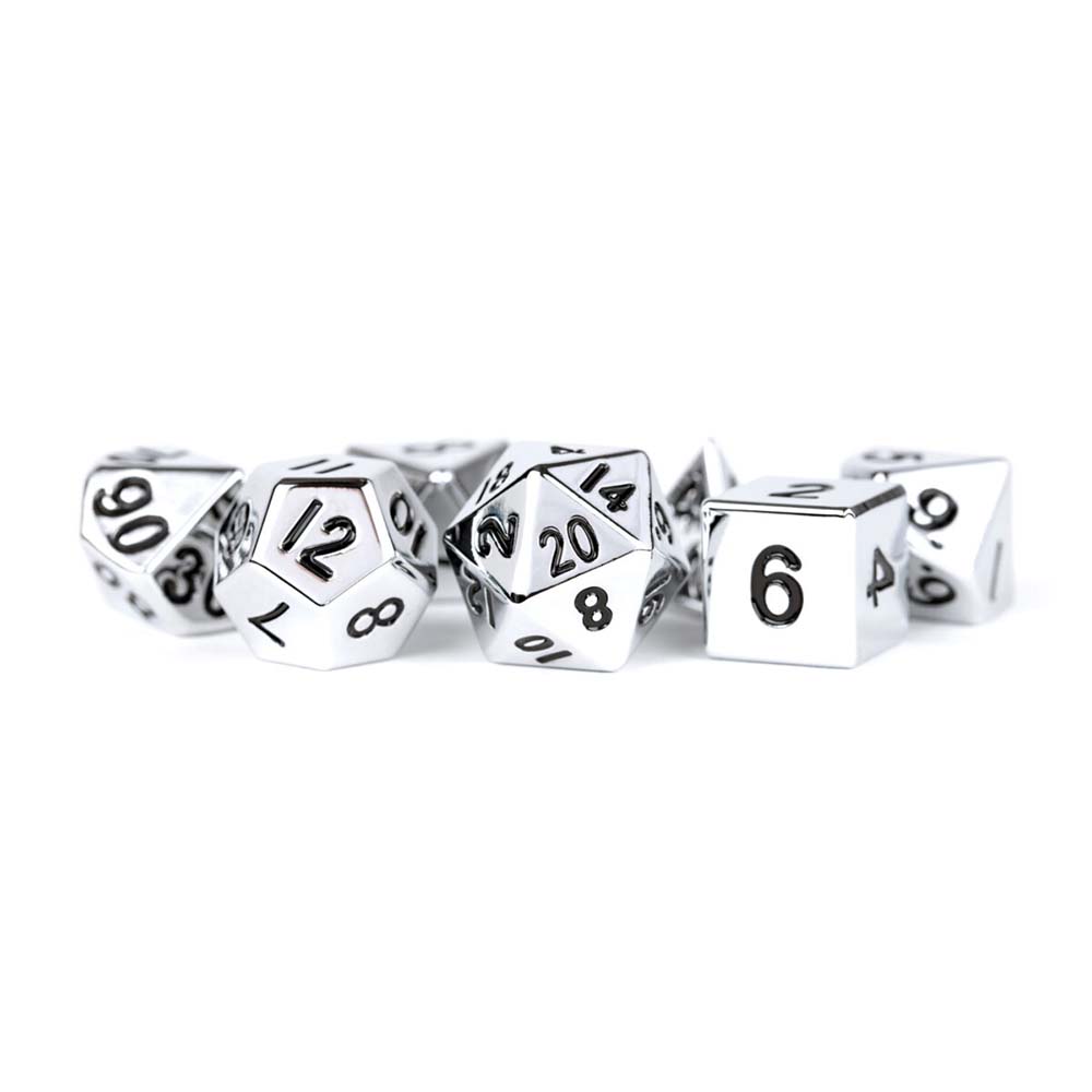 MDG - Metal Dice: Silver 16mm Poly Set