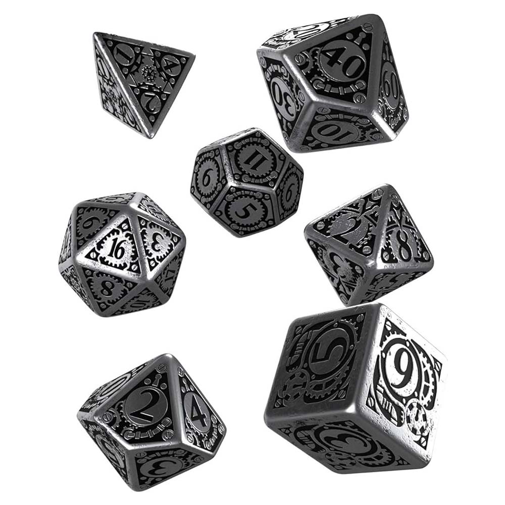 QW - Metal Steampunk Dice Set