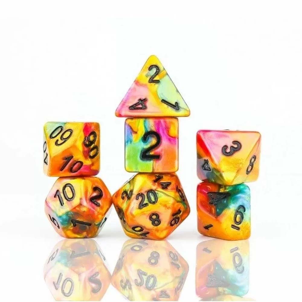 Sirius Dice - Rainbow Gold Dice Set 7