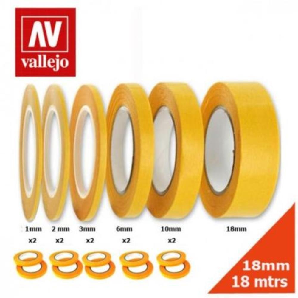 Vallejo - Hobby Tools - Precision Masking Tape 18mmx18m - Single Pack