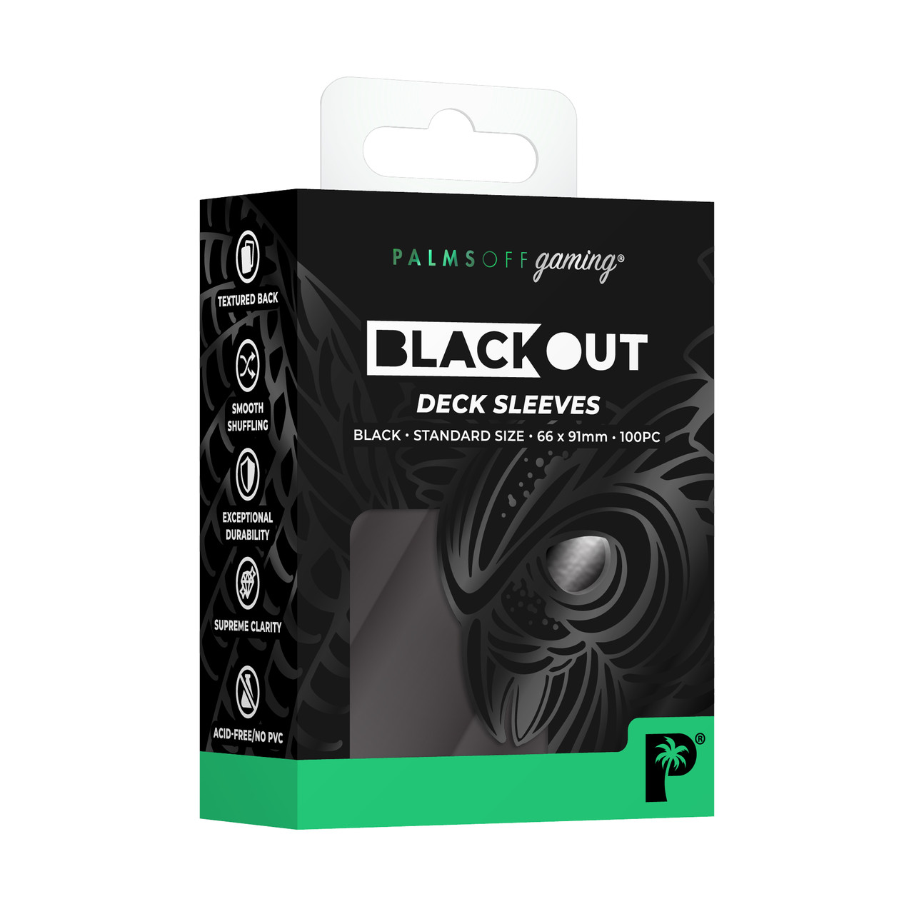 Palms Off Blackout Deck Sleeves (100) Black