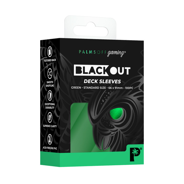 Palms Off Blackout Deck Sleeves (100) Green