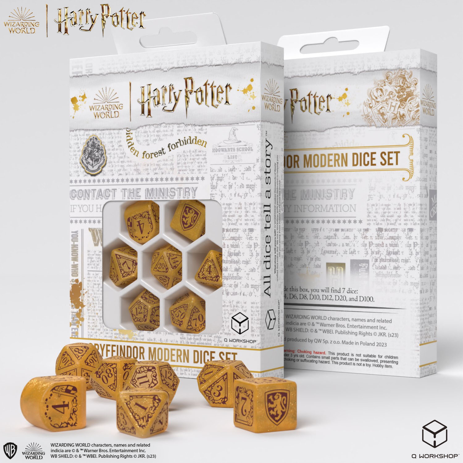 QW - Harry Potter. Gryffindor Modern Dice Set - Gold