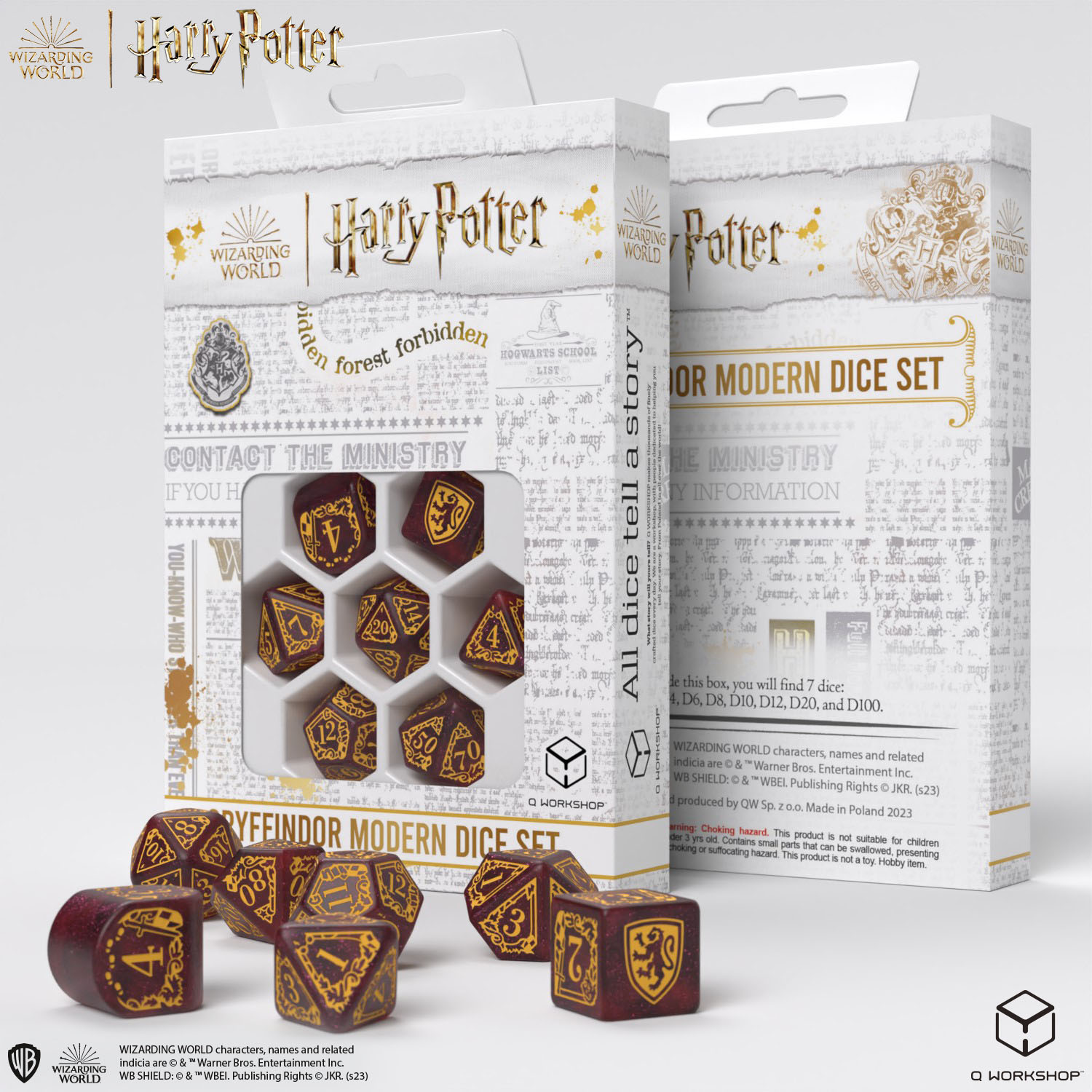 QW - Harry Potter. Gryffindor Modern Dice Set - Red