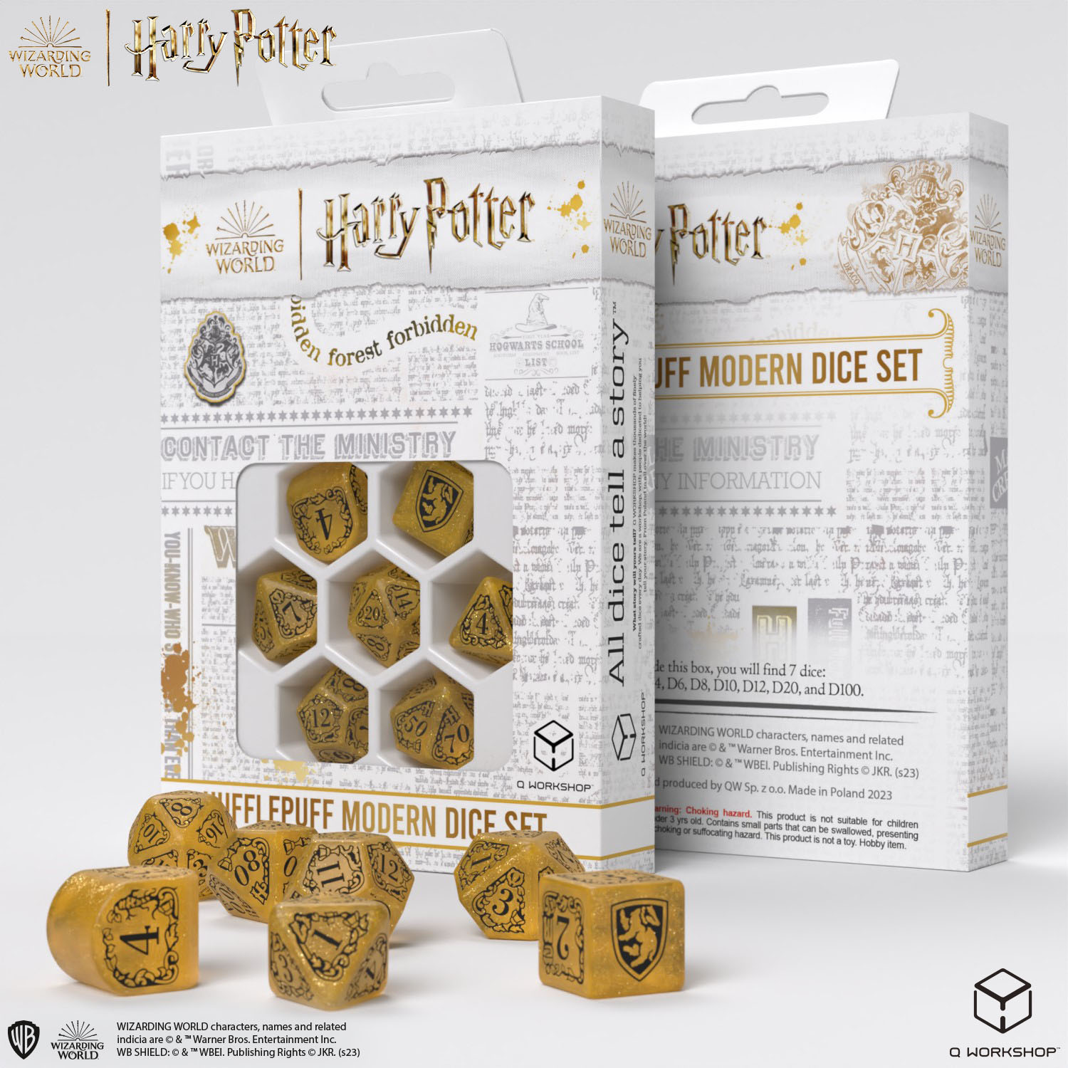 QW - Harry Potter. Hufflepuff Modern Dice Set - Yellow