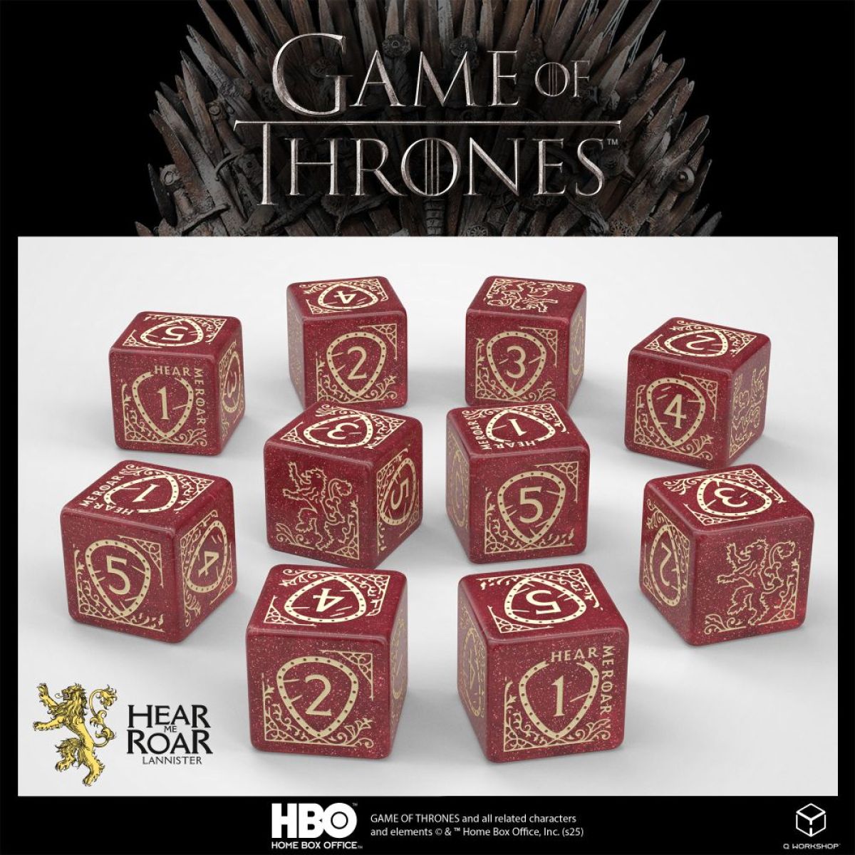 QW – Game of Thrones Dice Set: Lannister (10 x D6)