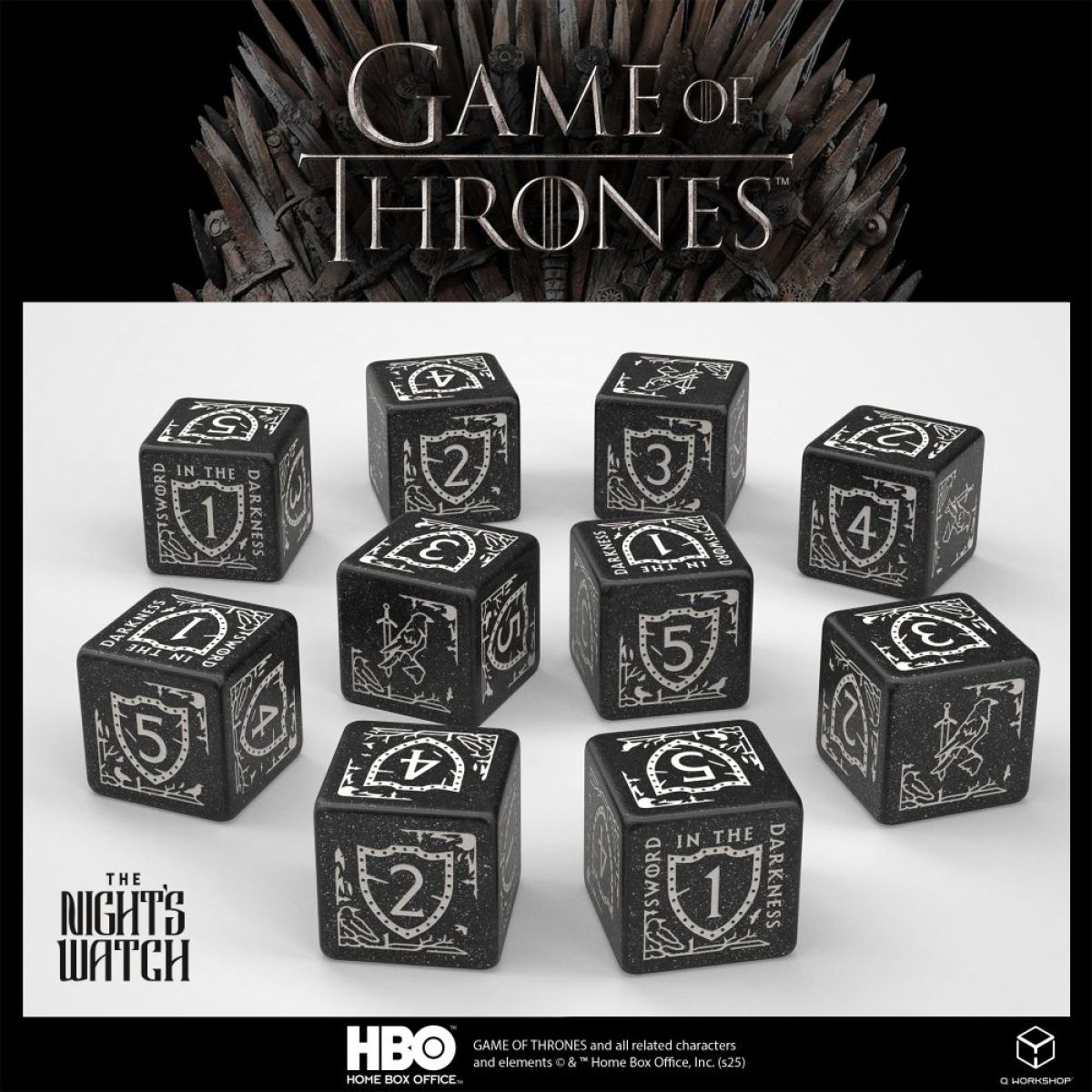 QW – Game of Thrones Dice Set: Night's Watch (10 x D6)