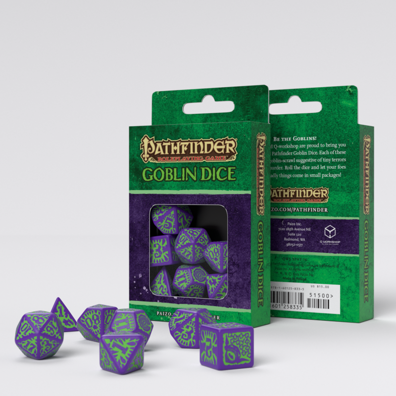 QW - Pathfinder Goblin Purple & green Dice Set