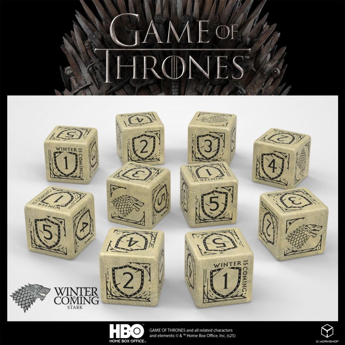 QW – Game of Thrones Dice Set: Stark (10 x D6)