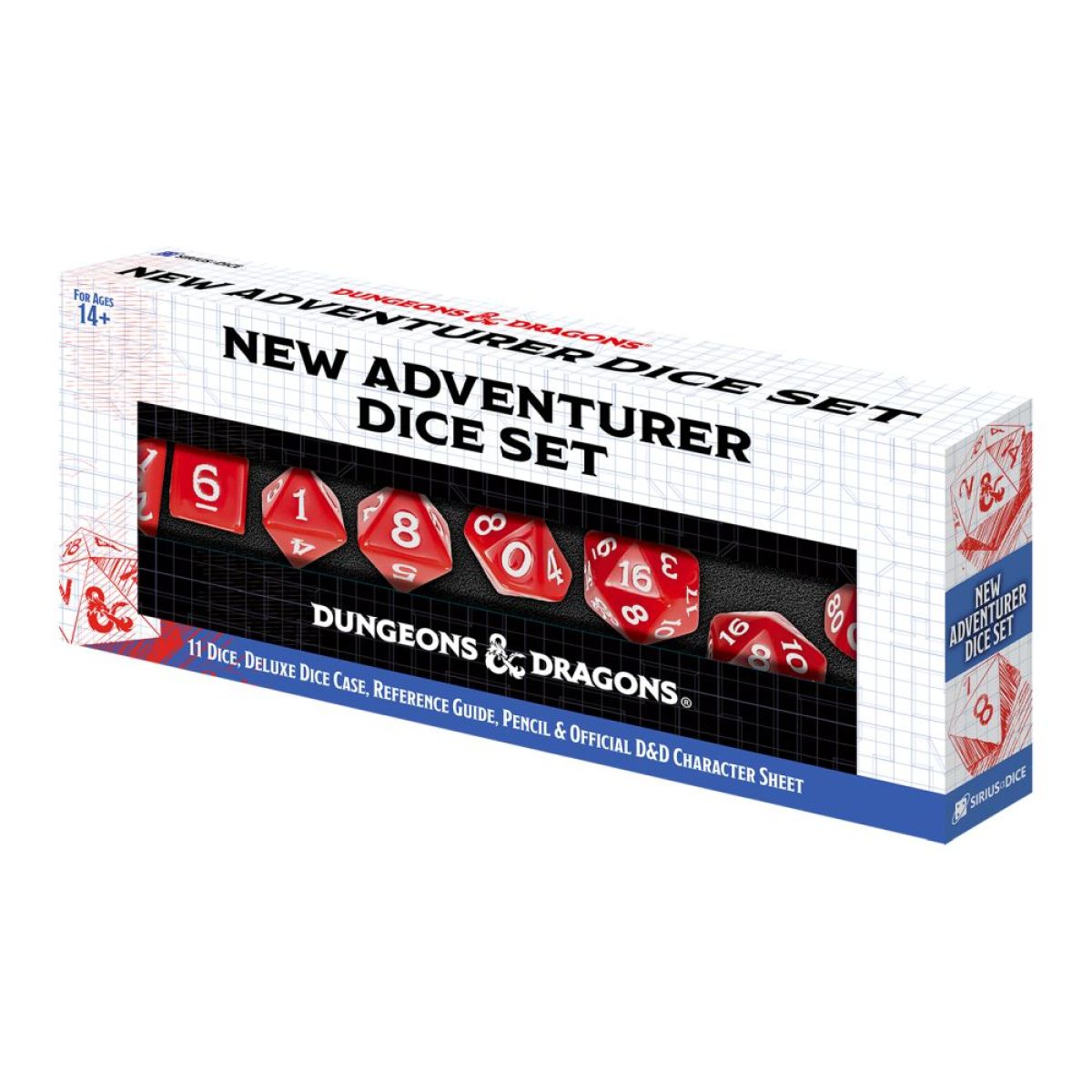 D&D New Adventurer Dice Set - Red Dice Set