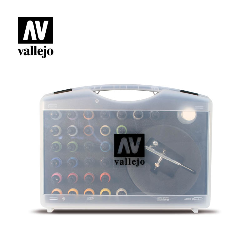 Vallejo - Basic Game Air - Colors set & Airbrush (28 Color Plastic Case)